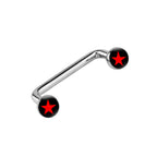Surgical Steel 14 Gauge Star Logo Flat Disc Staple Surface Barbell