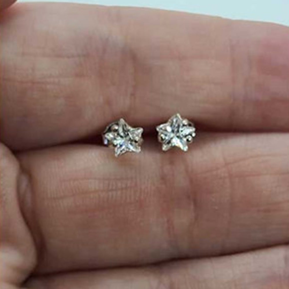Surgical Steel 20 Gauge Prong Set Star CZ Cartilage Studs - Pair - photo 2