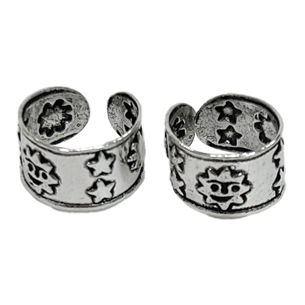 Sterling Silver Adjustable Ear Cuff with Star & Sun - photo 2