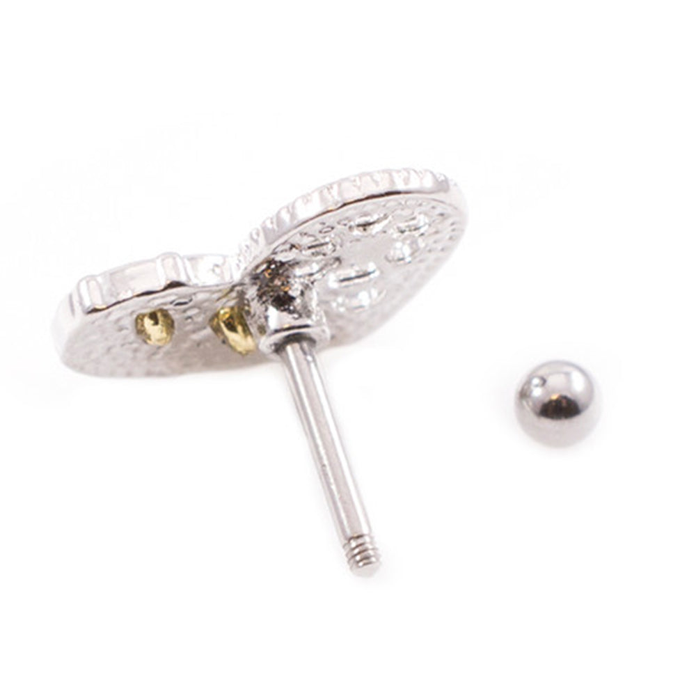 Surgical Steel Tragus Stud 16 Gauge 6mm with Steampunk Heart