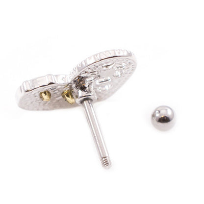 Surgical Steel Tragus Stud 16 Gauge 6mm with Steampunk Heart