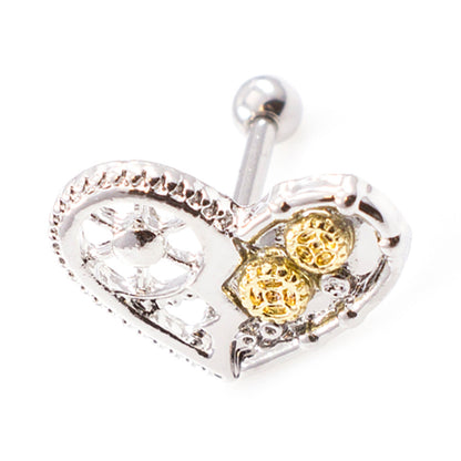 Surgical Steel Tragus Stud 16 Gauge 6mm with Steampunk Heart