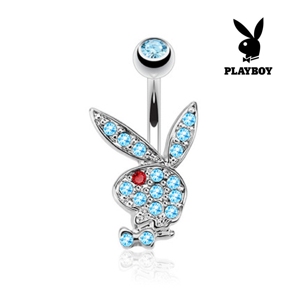 Surgical Steel 14 Gauge Belly Ring with Playboy Bunny & CZ - photo 7