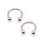 Surgical Steel 14 Gauge Horseshoe with Spike & Ball Ends - 10 Pack