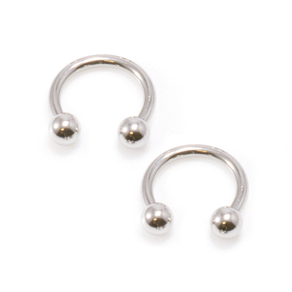 Surgical Steel 14 Gauge Horseshoe with Spike & Ball Ends - 10 Pack