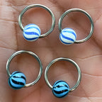 Surgical Steel & Acrylic 16G Beach Ball Captive Bead Rings - 4 Pack