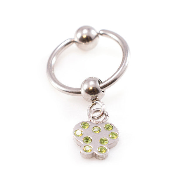 Surgical Steel 16 & 18 Gauge Captive Ring with Dangling Butterfly CZ - photo 4