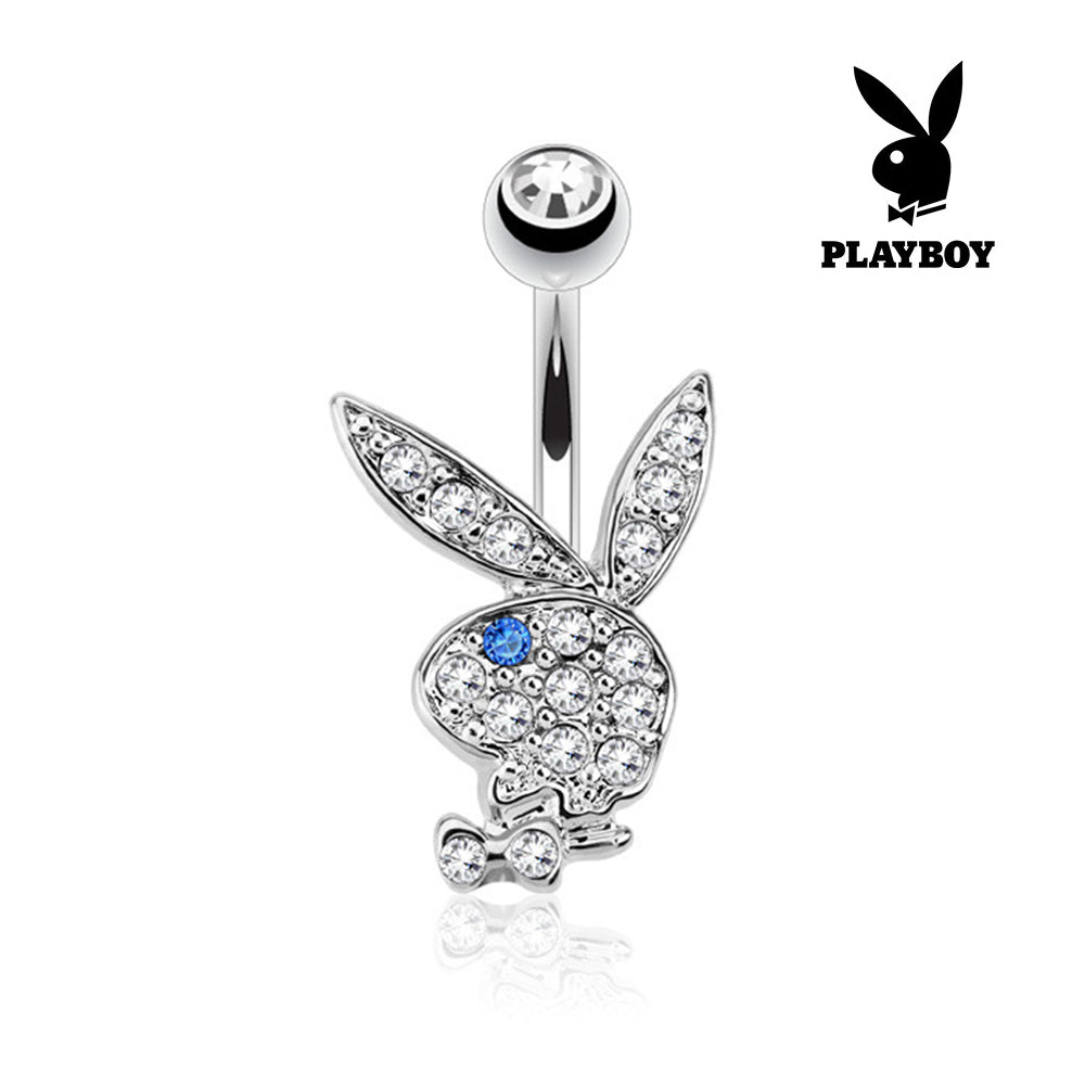 Surgical Steel 14 Gauge Belly Ring with Playboy Bunny & CZ - photo 6
