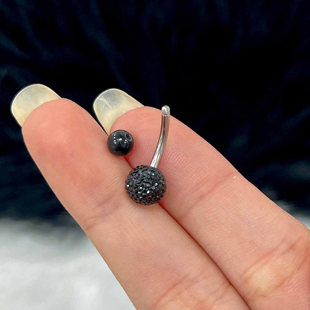 Surgical Steel 14 Gauge Belly Ring with Acrylic Disco Ball - photo 2