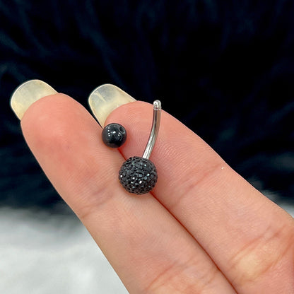 Surgical Steel 14 Gauge Belly Ring with Acrylic Disco Ball - photo 2