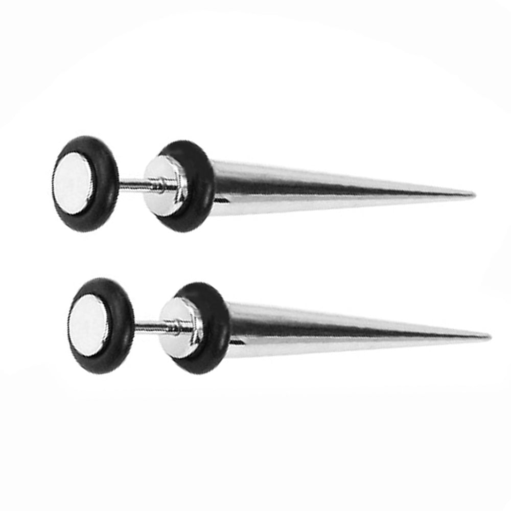 Surgical Steel 18 Gauge Fake Ear Tapers with O-Rings - Pair