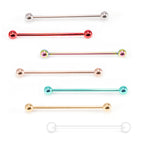 Surgical Steel 14 Gauge Industrial Barbell 38mm with Retainer - Pair