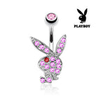 Surgical Steel 14 Gauge Belly Ring with Playboy Bunny & CZ - photo 8