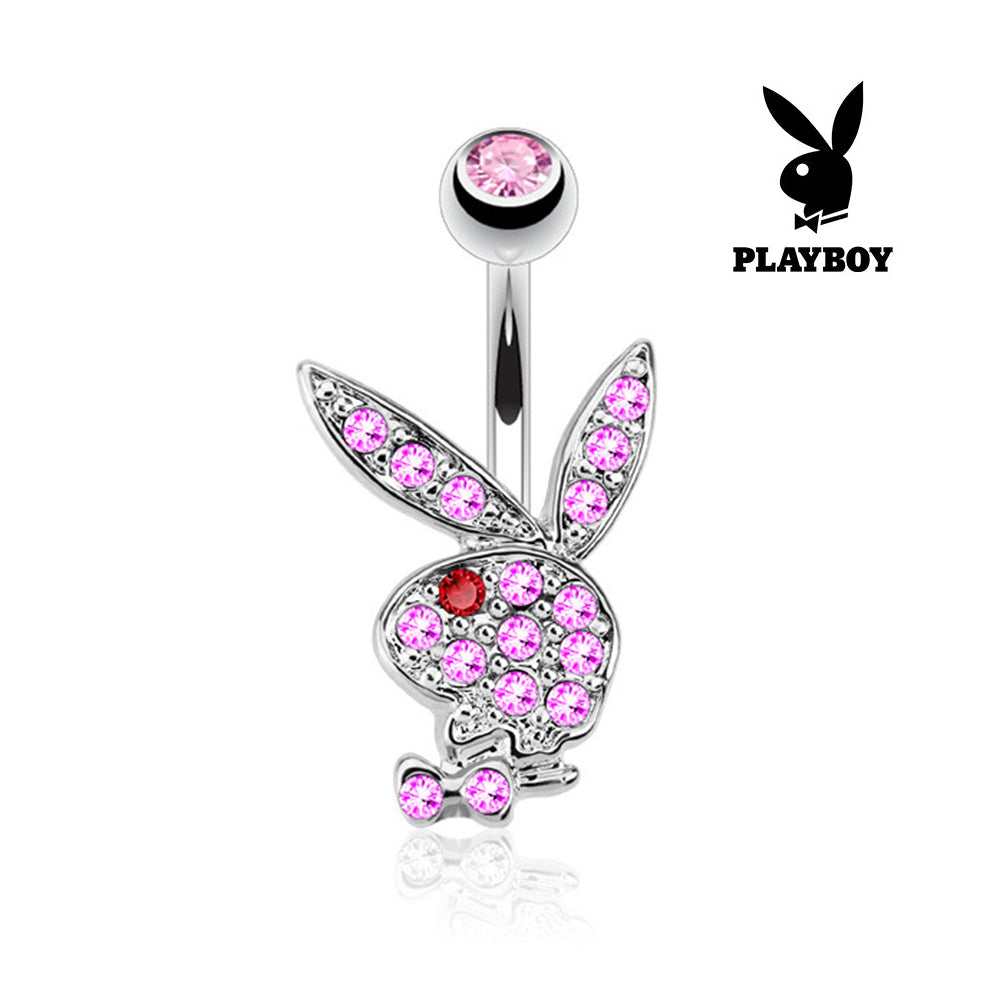 Surgical Steel 14 Gauge Belly Ring with Playboy Bunny & CZ - photo 8