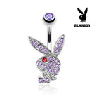 Surgical Steel 14 Gauge Belly Ring with Playboy Bunny & CZ - photo 9