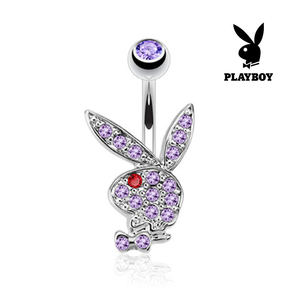 Surgical Steel 14 Gauge Belly Ring with Playboy Bunny & CZ - photo 9