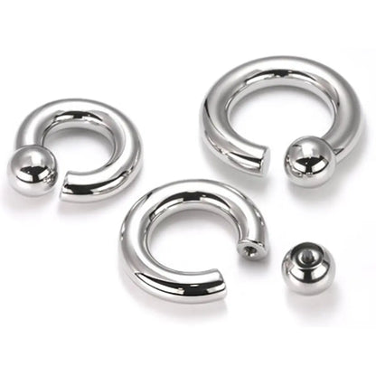 Surgical Steel 2 to 00 Gauge Screw Ball Captive Bead Ring