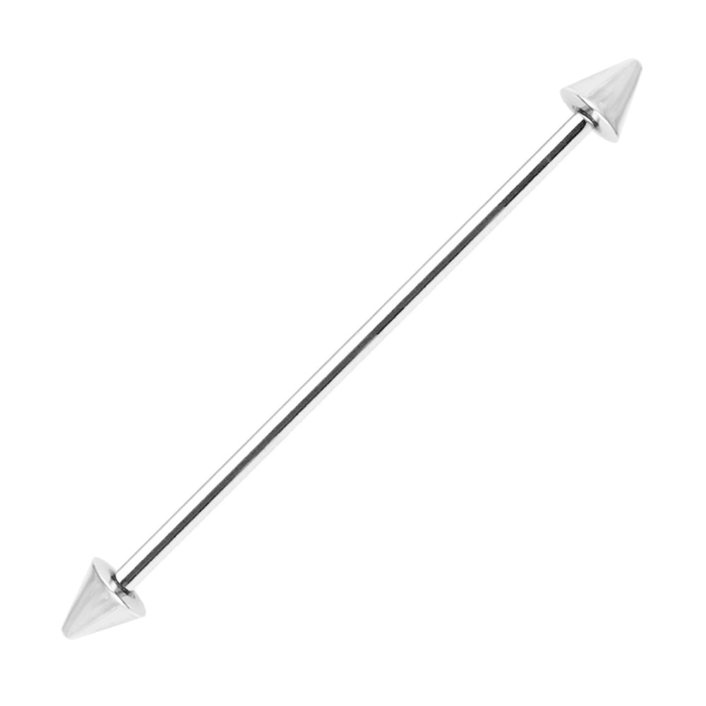 Surgical Steel Industrial Barbell 16 Gauge 38mm with Spike Ends