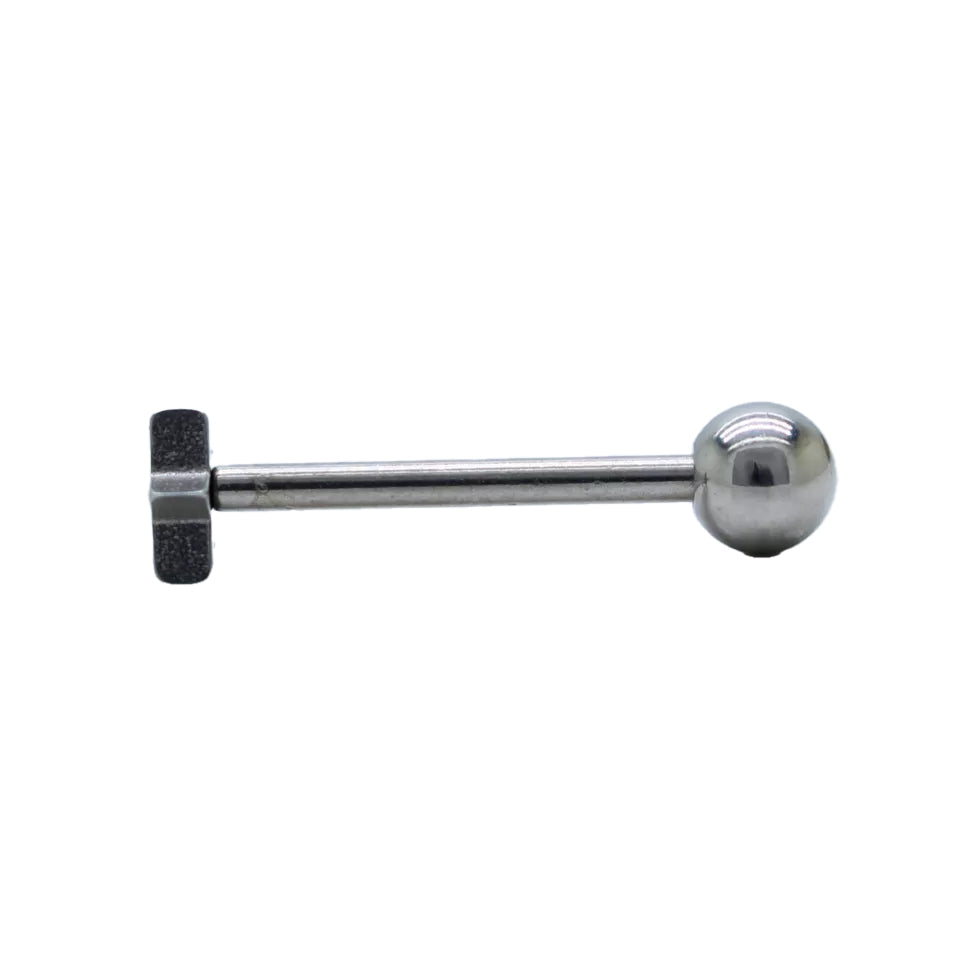 Surgical Steel Tongue Ring Straight Barbell 14 Gauge Star Top - Kruelty - Photo 4