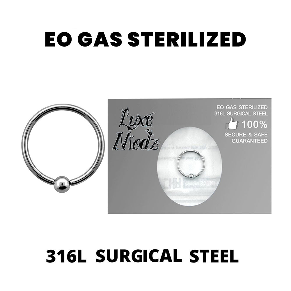 Surgical Steel 16 Gauge Sterilized Captive Bead Ring with 3mm Ball