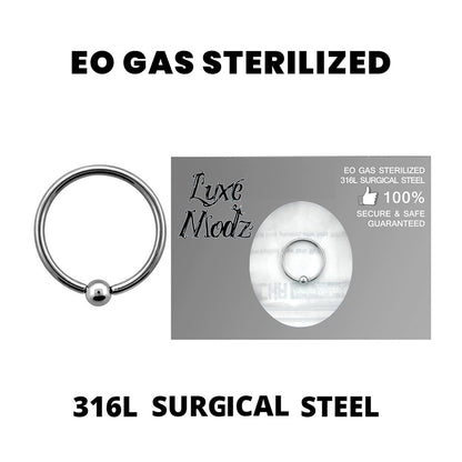 Surgical Steel 16 Gauge Sterilized Captive Bead Ring with 3mm Ball