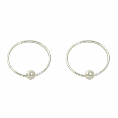 .925 Sterling Silver 20 Gauge Captive Bead Rings - Pair