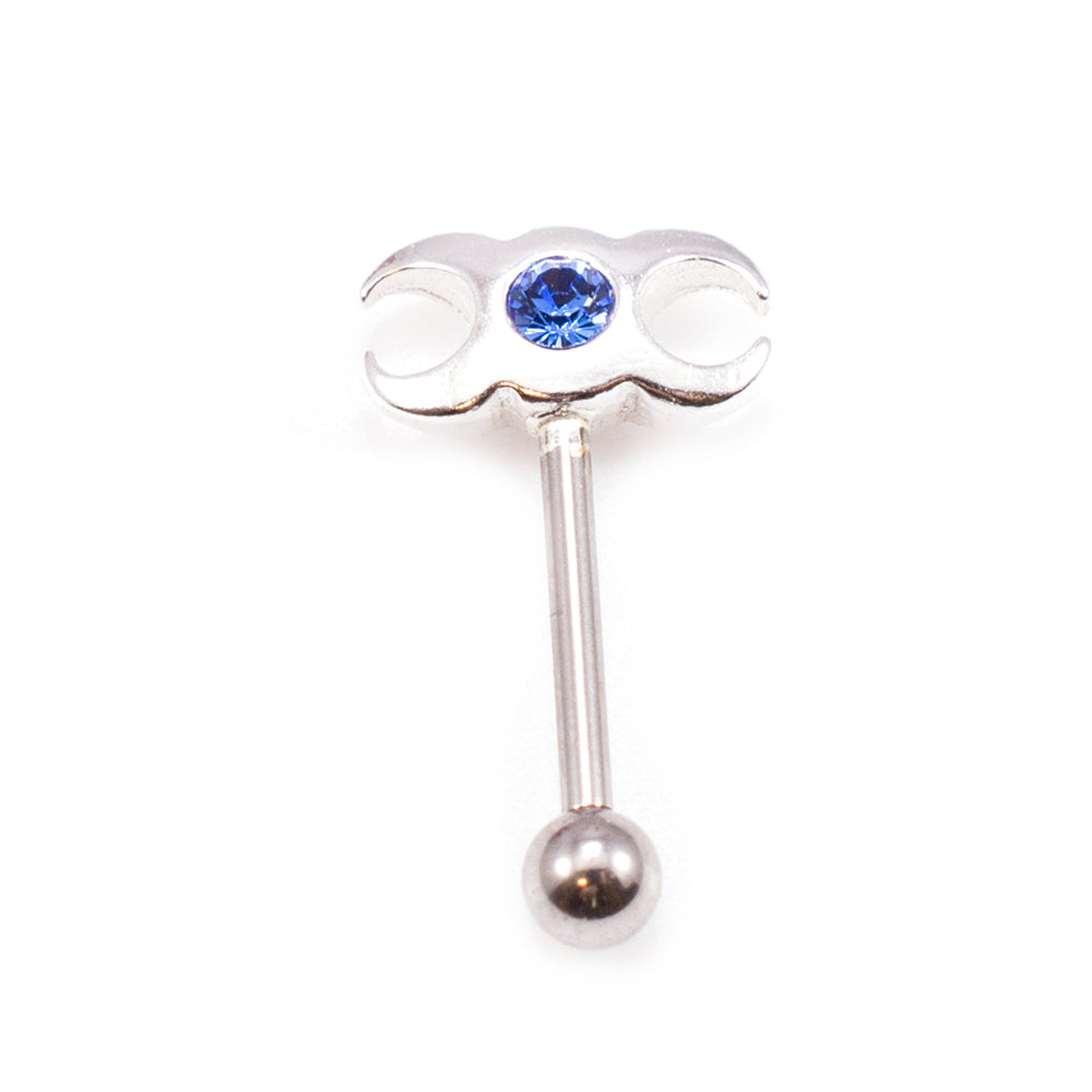 Surgical Steel 16 Gauge Eyebrow Barbell with Sterling Silver Ring - photo 11