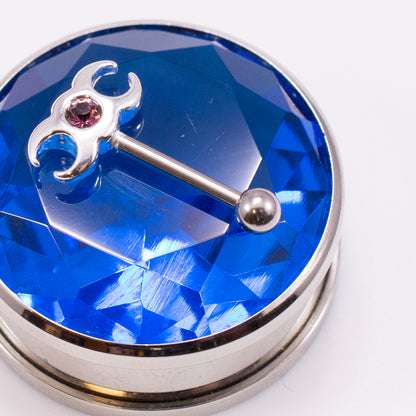 Surgical Steel 16 Gauge Eyebrow Barbell with Sterling Silver Ring - photo 12