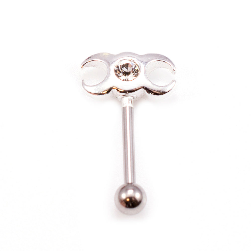 Surgical Steel 16 Gauge Eyebrow Barbell with Sterling Silver Ring - photo 3