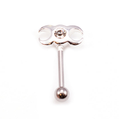 Surgical Steel 16 Gauge Eyebrow Barbell with Sterling Silver Ring - photo 3