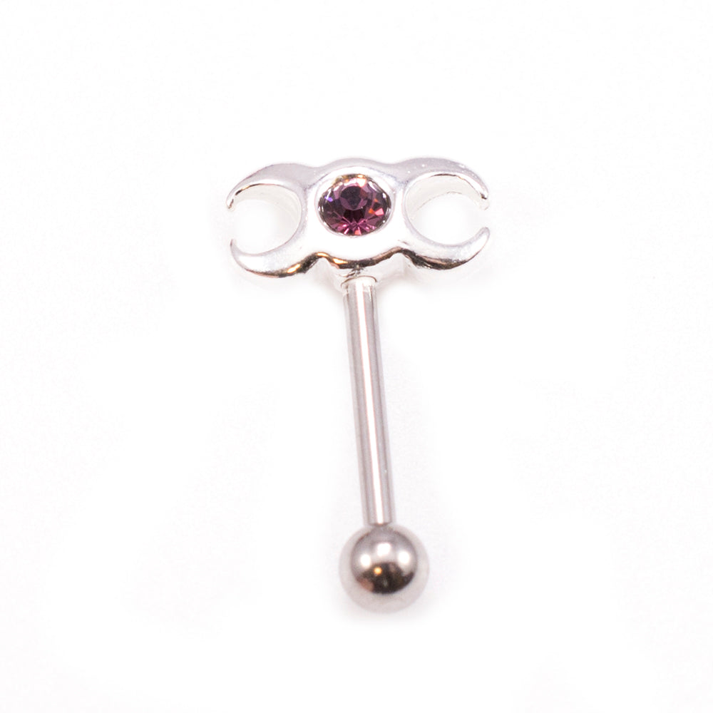 Surgical Steel 16 Gauge Eyebrow Barbell with Sterling Silver Ring - photo 4