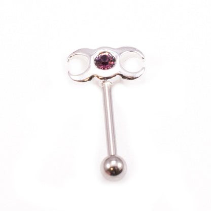 Surgical Steel 16 Gauge Eyebrow Barbell with Sterling Silver Ring - photo 4