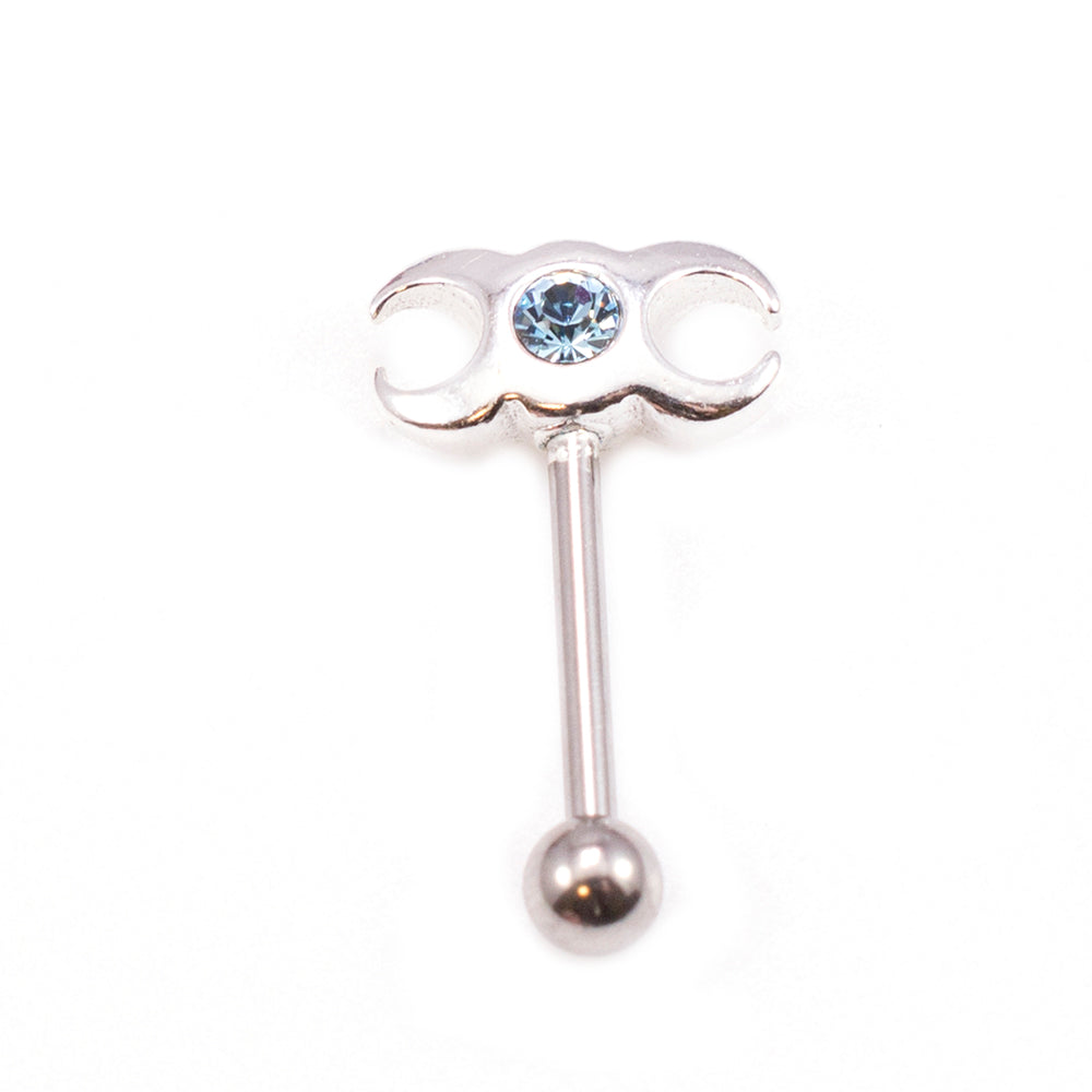 Surgical Steel 16 Gauge Eyebrow Barbell with Sterling Silver Ring - photo 6