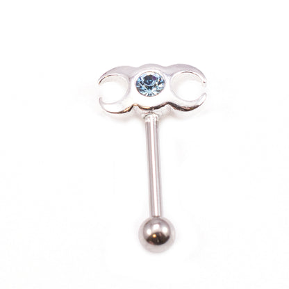 Surgical Steel 16 Gauge Eyebrow Barbell with Sterling Silver Ring - photo 6