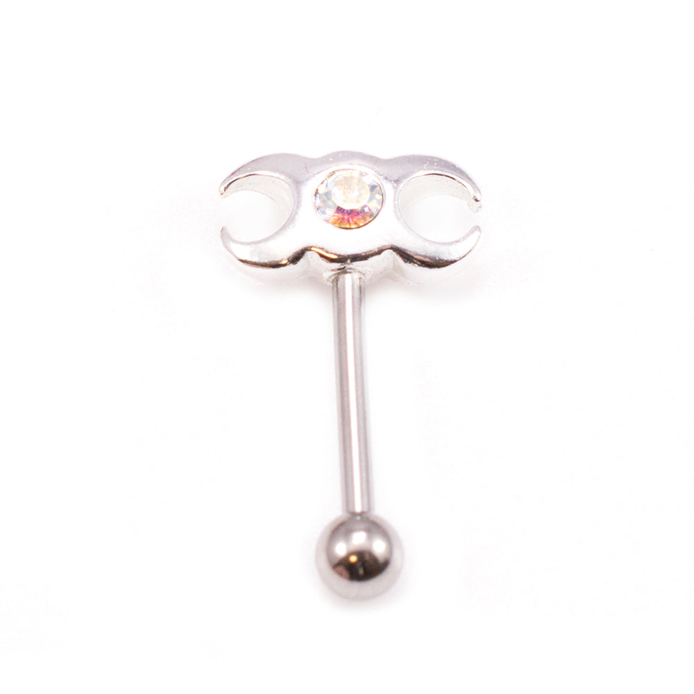 Surgical Steel 16 Gauge Eyebrow Barbell with Sterling Silver Ring - photo 10