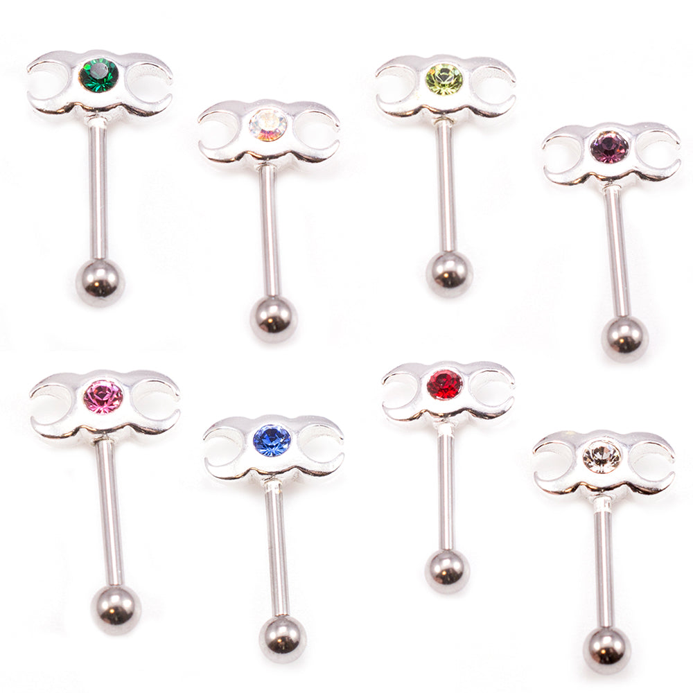 Surgical Steel 16 Gauge Eyebrow Barbell with Sterling Silver Ring