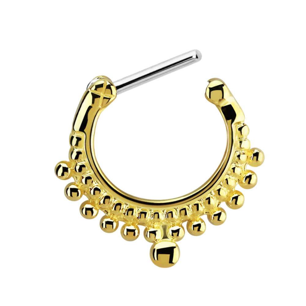 Surgical Steel Hinged Segment Ring 16G 6mm & 8mm with Tribal Ball - photo 3
