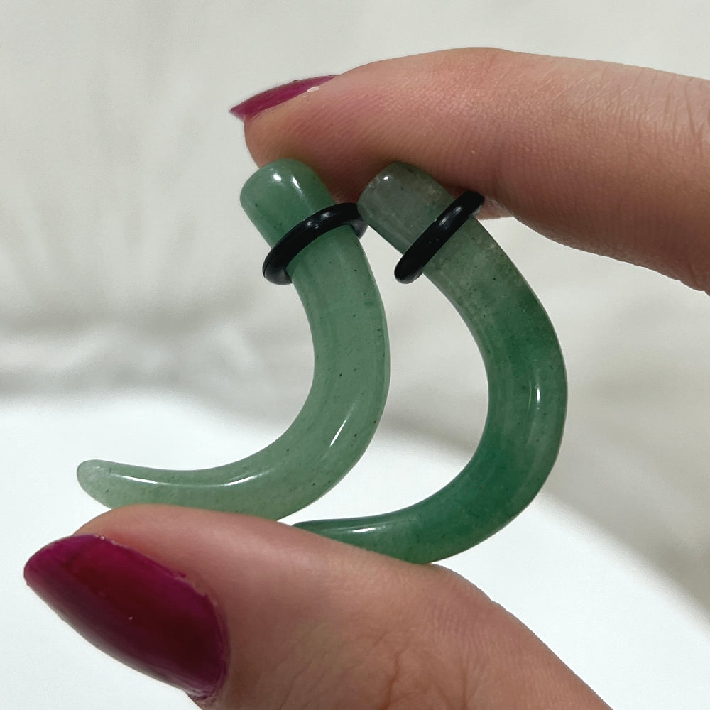 Jade Stone 0 to 4 Gauge Hook Ear Tapers - Pair - photo 2