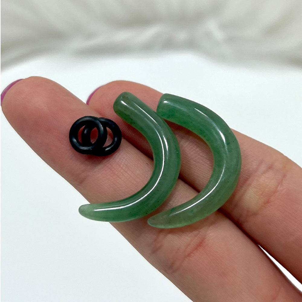 Jade Stone 0 to 4 Gauge Hook Ear Tapers - Pair - photo 3