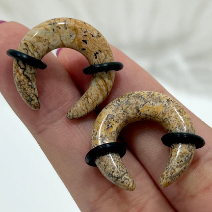 Walnut Stone 0 to 4 Gauge Pincher Ear Tapers - Pair - photo 3
