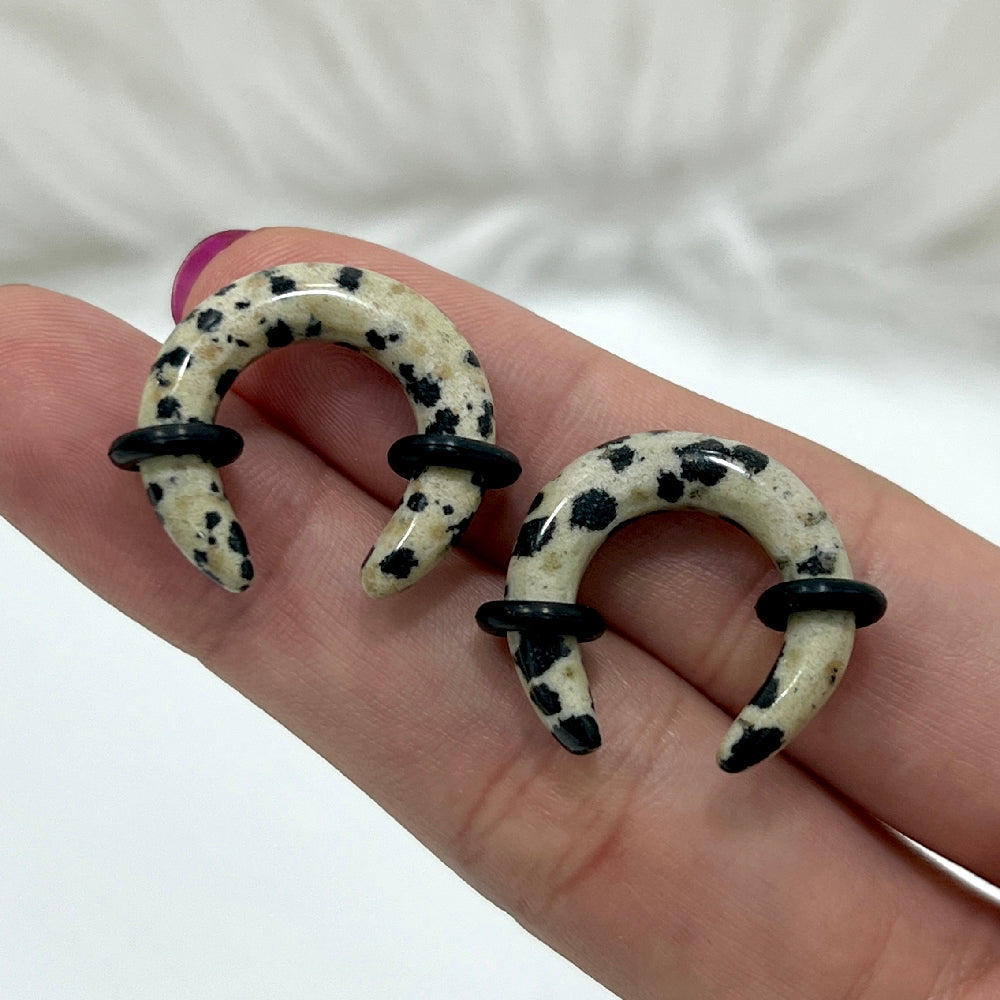 Dalmatian Stone 0 to 4 Gauge Pincher Ear Tapers - Pair - photo 5
