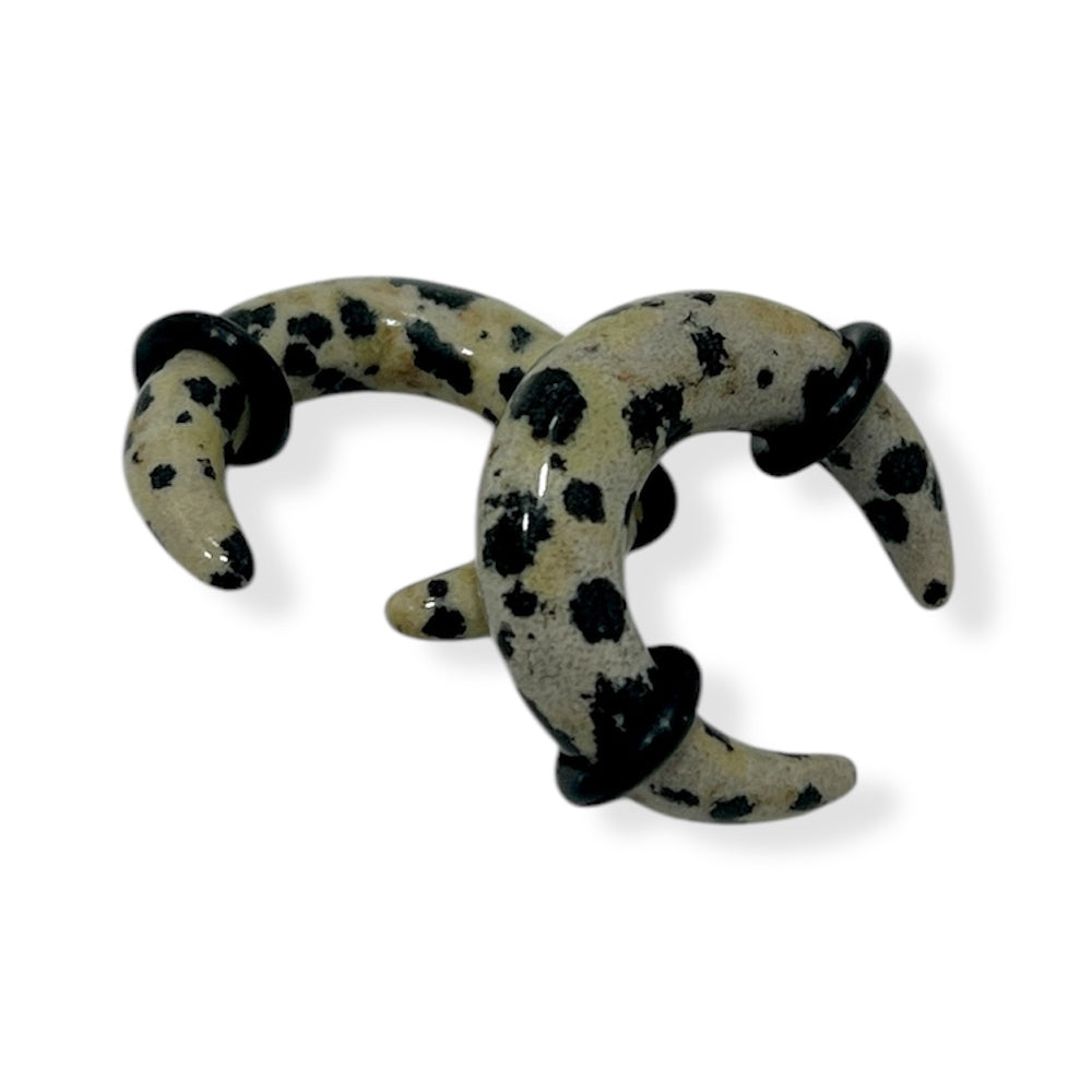Dalmatian Stone 0 to 4 Gauge Pincher Ear Tapers - Pair