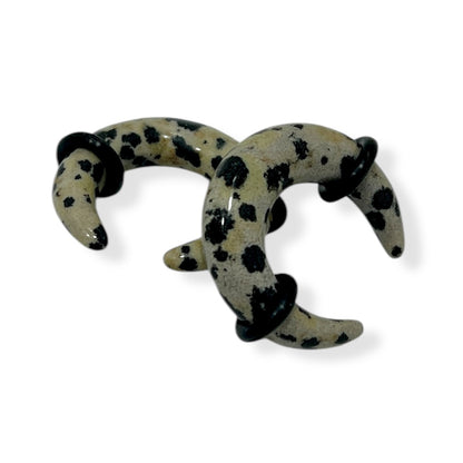 Dalmatian Stone 0 to 4 Gauge Pincher Ear Tapers - Pair