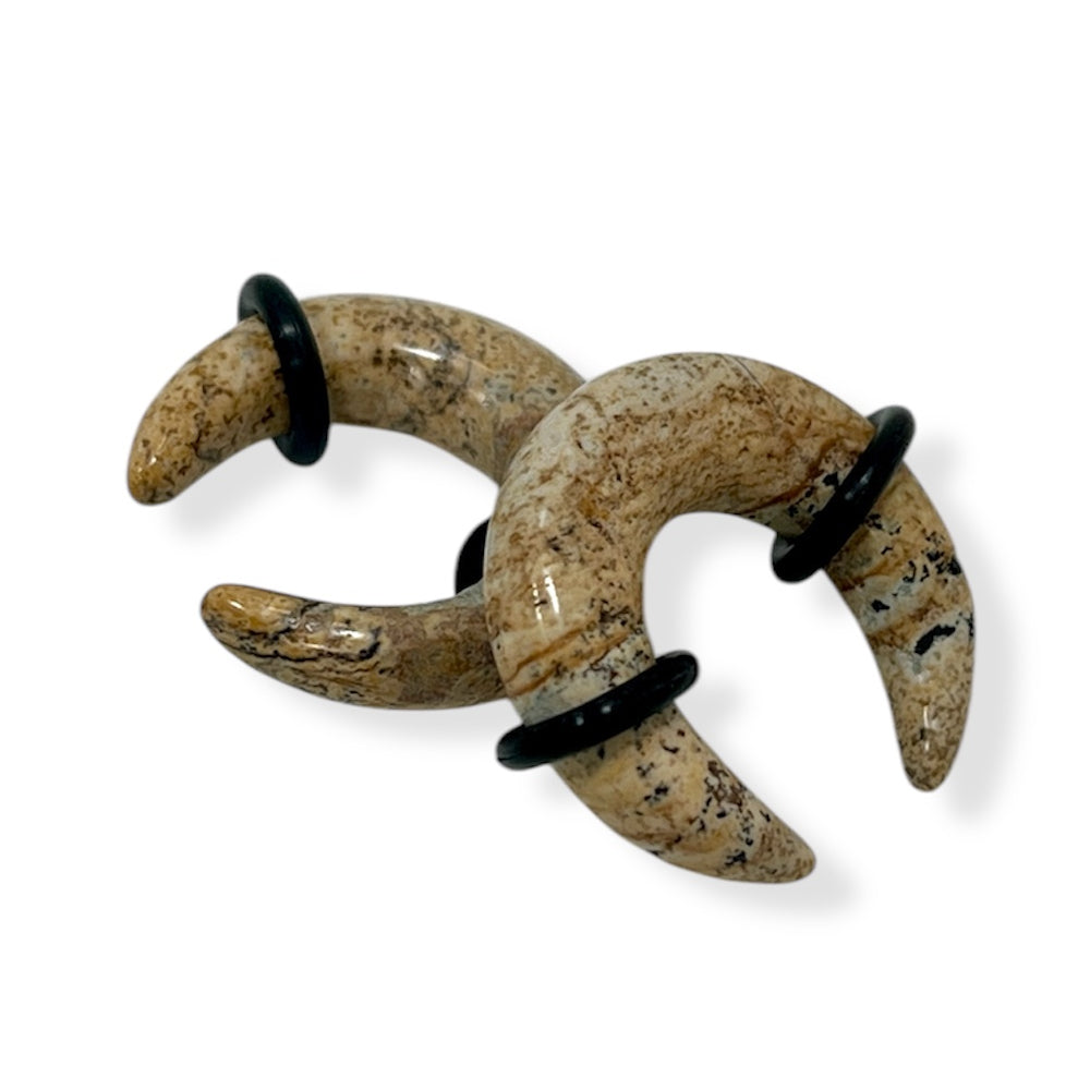 Walnut Stone 0 to 4 Gauge Pincher Ear Tapers - Pair