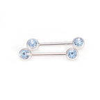 PVD Blue Surgical Steel 16G Horseshoe & Straight Barbell CZ Set