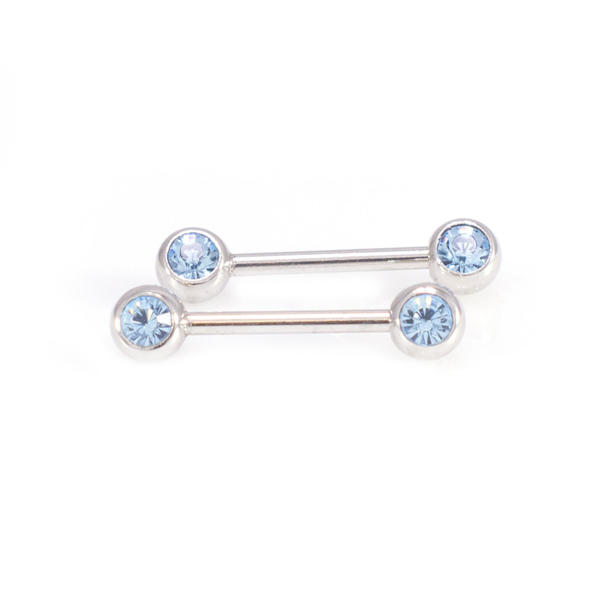 PVD Blue Surgical Steel 16G Horseshoe & Straight Barbell CZ Set