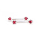 Surgical Steel 16 Gauge Horseshoe & Straight Barbell Red CZ Set