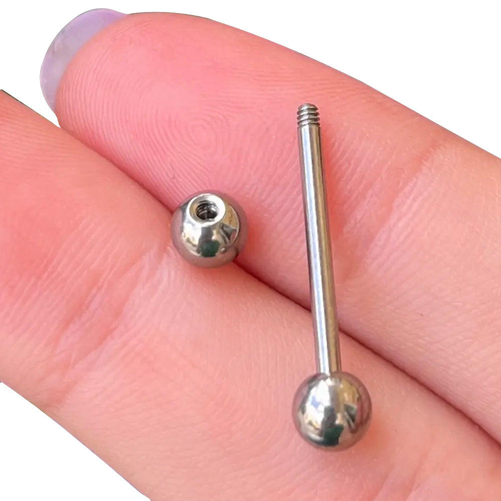 Titanium 16 Gauge Straight Barbell with Ball End - photo 3