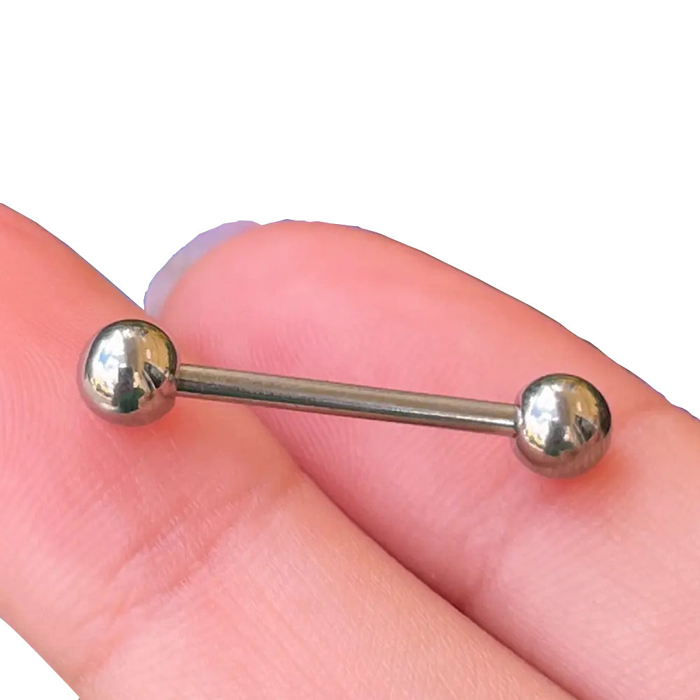 Titanium 14 Gauge Straight Barbell with 4mm Ball - 1/2 Inch - photo 3