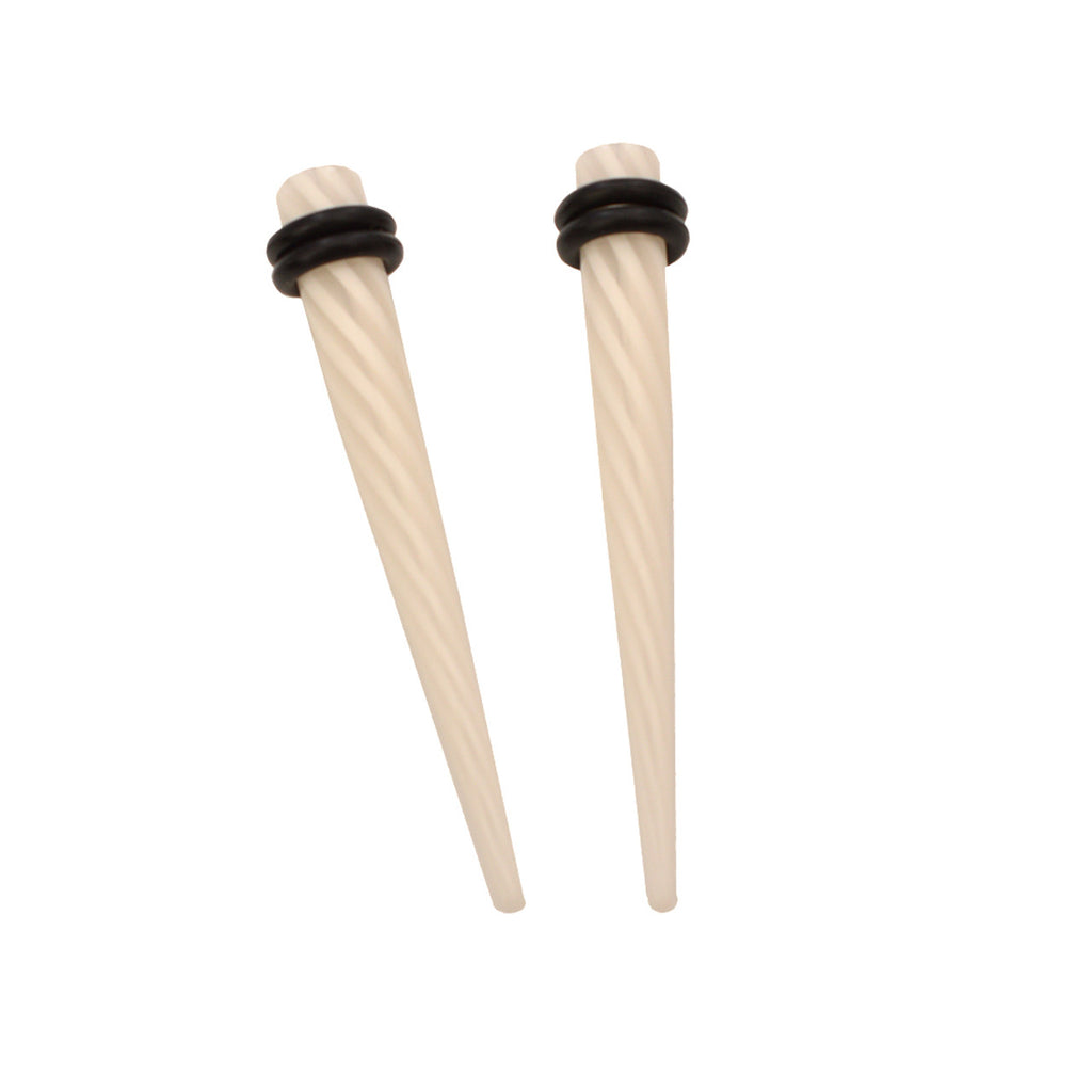 Acrylic 2 Gauge Star Stripe Ear Tapers & Plugs Stretching Set - 4 Pack